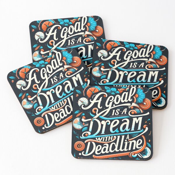 Item preview, A goal is a dream with a deadline, typography designed and sold by maxmaj.