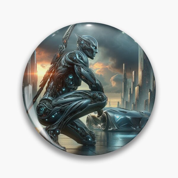 Item preview, Guardian of Tomorrow: Sentry of the Neon Metropolis designed and sold by artwaves.