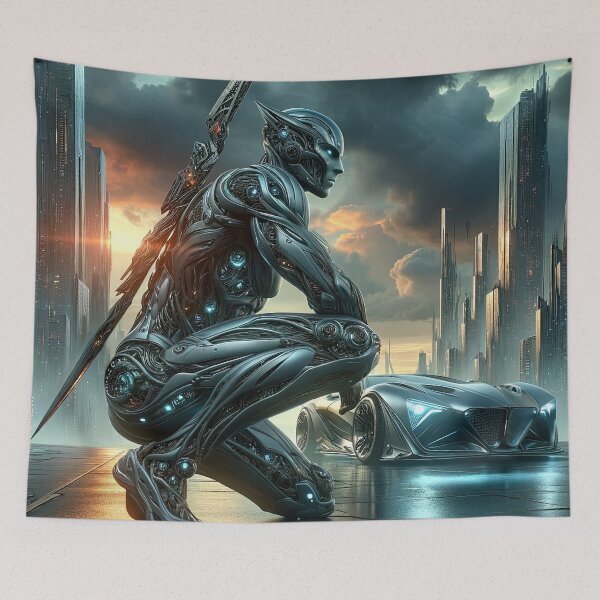 Item preview, Guardian of Tomorrow: Sentry of the Neon Metropolis designed and sold by artwaves.