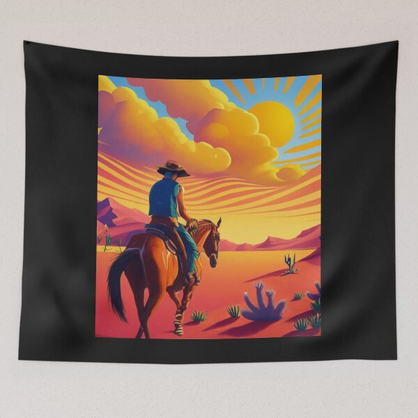 Item preview, Desert Heat with Cowboy Graphic Design designed and sold by Pawel Oska.