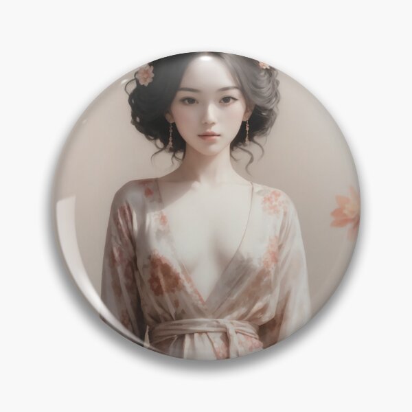 Item preview, Elegance Unveiled: Geisha in a Revealing Floral Kimono designed and sold by MAN  FROM MARS.