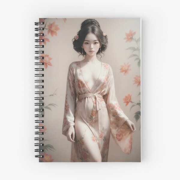 Item preview, Elegance Unveiled: Geisha in a Revealing Floral Kimono designed and sold by MAN  FROM MARS.