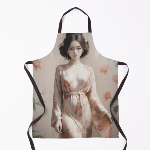 Item preview, Elegance Unveiled: Geisha in a Revealing Floral Kimono designed and sold by MAN  FROM MARS.