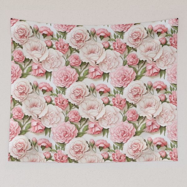 Item preview, Carnation Tile 021 - Ruffled Rainbows in Floral Clusters designed and sold by TheBrainArt.