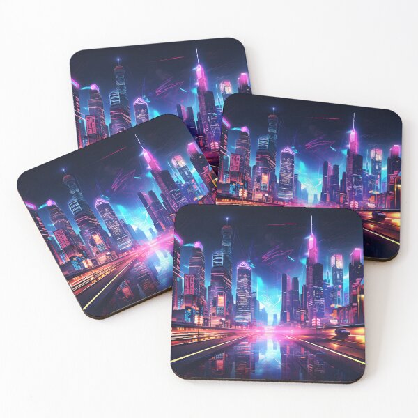 Item preview, Neon Metropolis: Futuristic Cityscape designed and sold by ColorStudioArt.