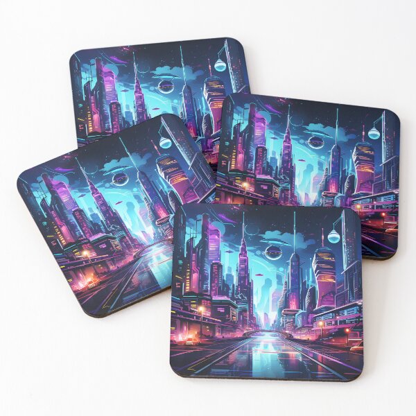 Item preview, Neon Metropolis: Futuristic Cityscape designed and sold by ColorStudioArt.