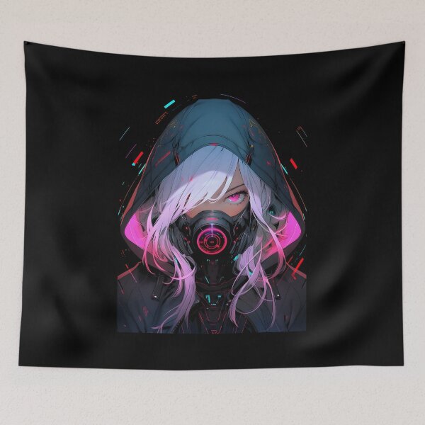 Item preview, Neon Survivor: The Anime Girl with a Gas Mask designed and sold by Hour-design.