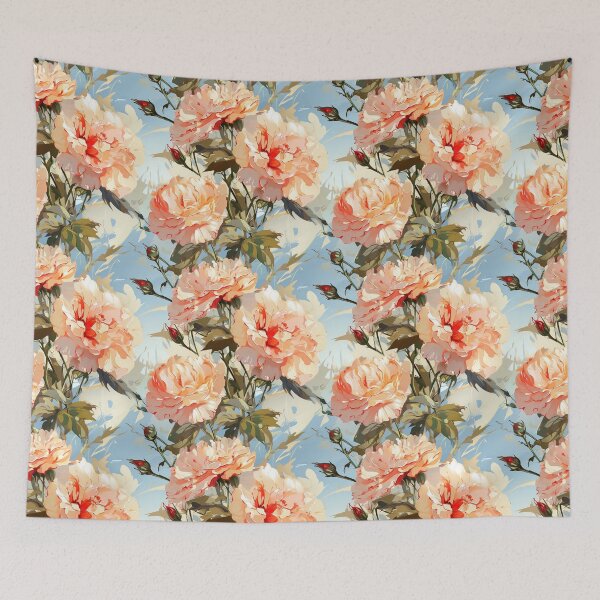 Item preview, Carnation Tile 022 - Ruffled Rainbows in Floral Clusters designed and sold by TheBrainArt.