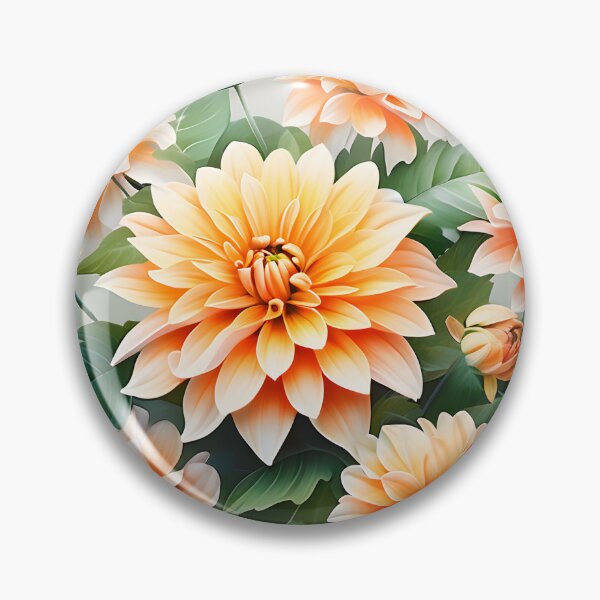 Item preview, Painting of Orange Dahlia Flowers designed and sold by Petalandfur.