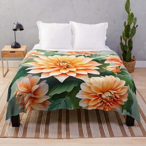 Item preview, Painting of Orange Dahlia Flowers designed and sold by Petalandfur.