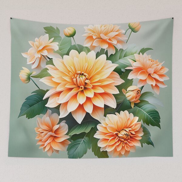 Item preview, Painting of Orange Dahlia Flowers designed and sold by Petalandfur.