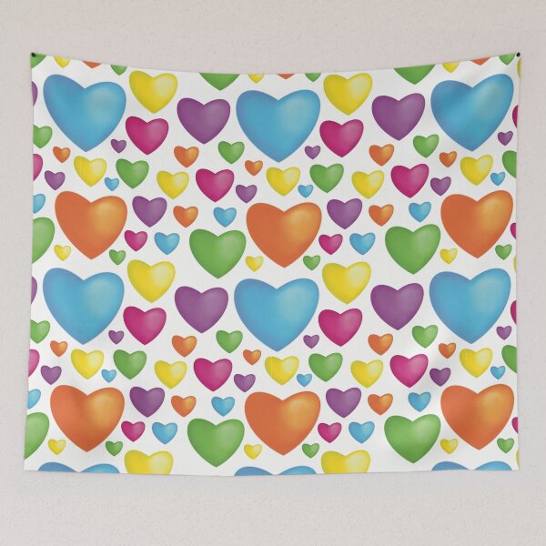 Item preview, Colorful hearts, white background designed and sold by MiliMDesign.