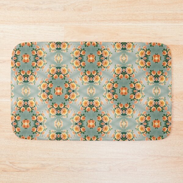 Item preview, Painting of Orange Dahlia Flowers Seamless Pattern designed and sold by Petalandfur.