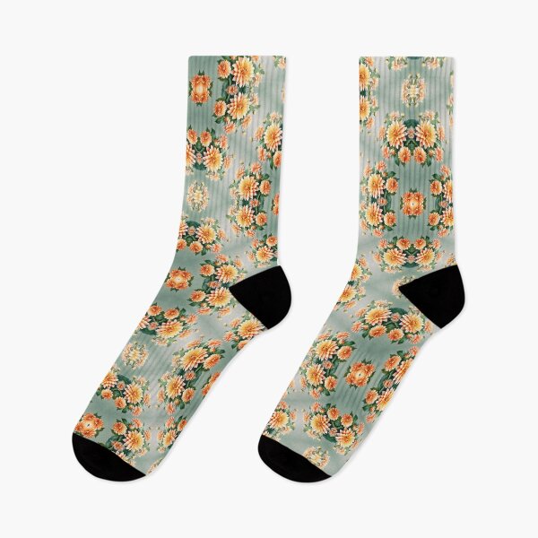 Item preview, Painting of Orange Dahlia Flowers Seamless Pattern designed and sold by Petalandfur.
