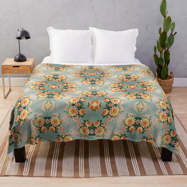 Item preview, Painting of Orange Dahlia Flowers Seamless Pattern designed and sold by Petalandfur.