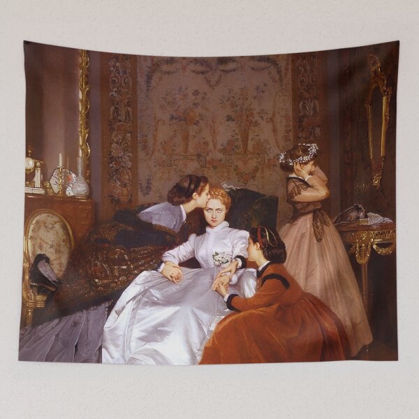 Item preview, The Reluctant Bride | The Hesitant Fiancée still life female portrait painting by Auguste Toulmouche designed and sold by Jéanpaul  Ferro.