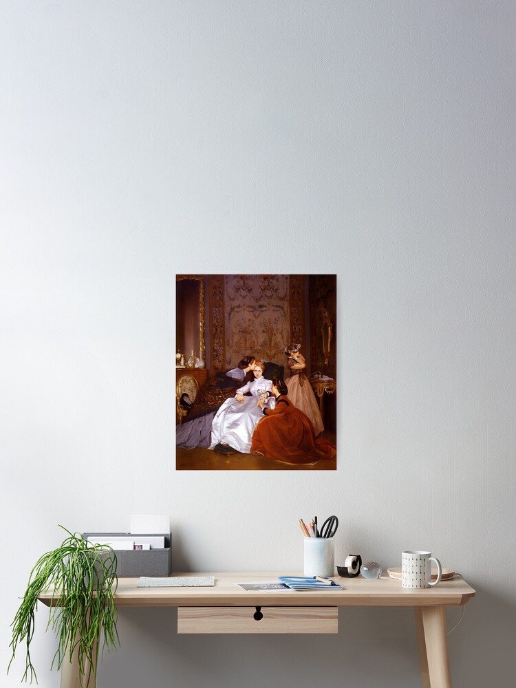 The Reluctant Bride | The Hesitant Fiancée still life female portrait painting by Auguste Toulmouche Framed Art Print