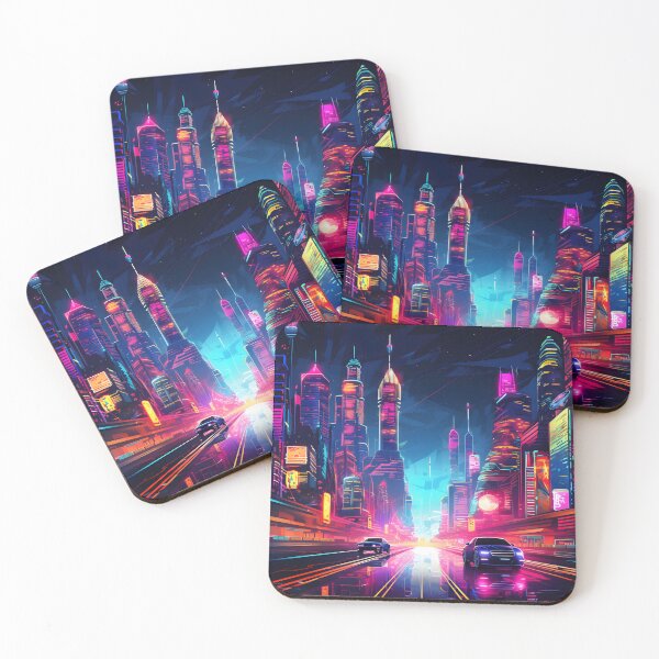 Item preview, Neon Metropolis: Futuristic Cityscape designed and sold by ColorStudioArt.