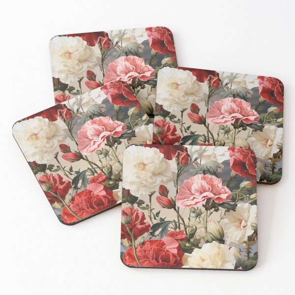 Item preview, Carnation Tile 023 - Ruffled Rainbows in Floral Clusters designed and sold by TheBrainArt.