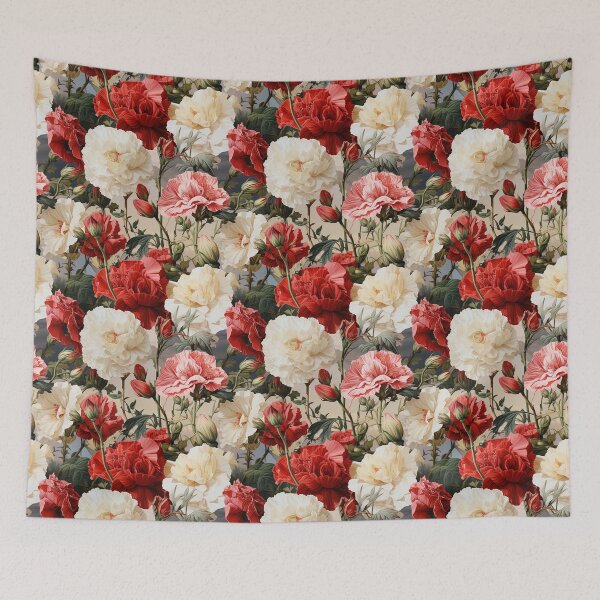 Item preview, Carnation Tile 023 - Ruffled Rainbows in Floral Clusters designed and sold by TheBrainArt.