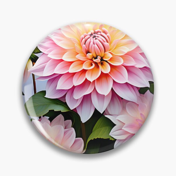 Item preview, Painting of Pink Dahlia Flowers designed and sold by Petalandfur.