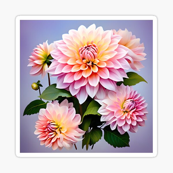 Item preview, Painting of Pink Dahlia Flowers designed and sold by Petalandfur.