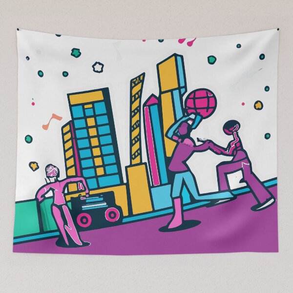 Item preview, Hip Hop City Skyline Dance Party designed and sold by NiftyWrx.