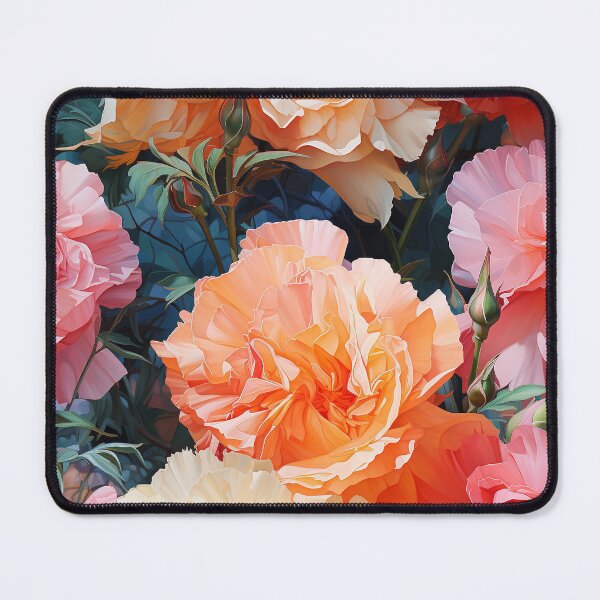 Item preview, Carnation Tile 024 - Ruffled Rainbows in Floral Clusters designed and sold by TheBrainArt.