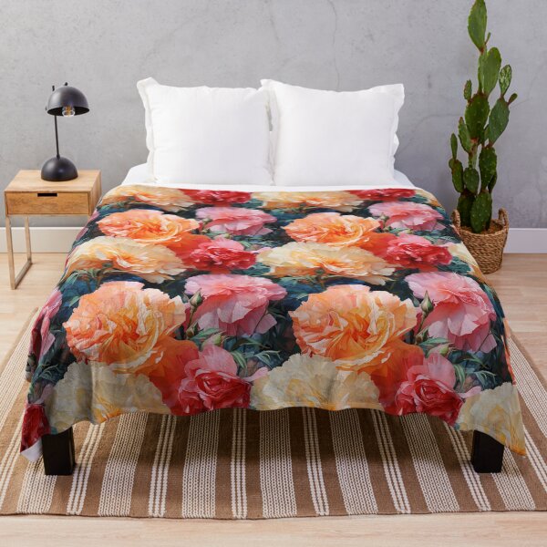 Item preview, Carnation Tile 024 - Ruffled Rainbows in Floral Clusters designed and sold by TheBrainArt.