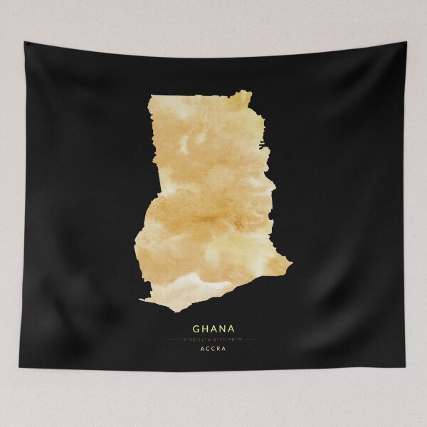 Item preview, Ghana map in gold color designed and sold by Jerhus.