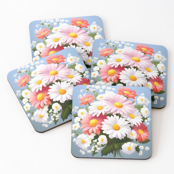 Item preview, Painting of White and Pink Daisy Flowers designed and sold by Petalandfur.