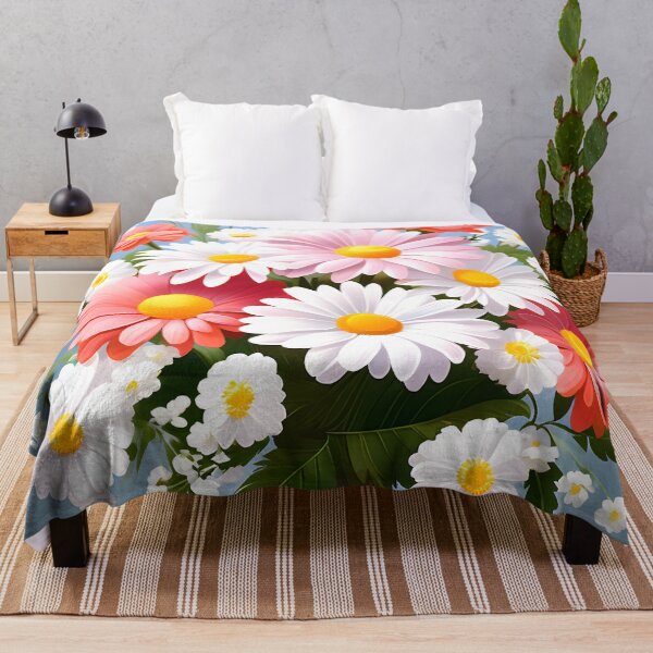Item preview, Painting of White and Pink Daisy Flowers designed and sold by Petalandfur.