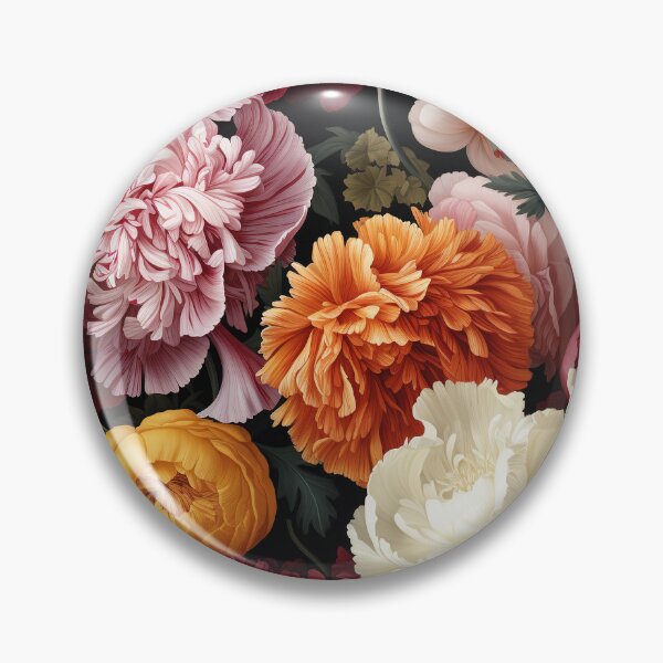 Item preview, Carnation Tile 025 - Ruffled Rainbows in Floral Clusters designed and sold by TheBrainArt.