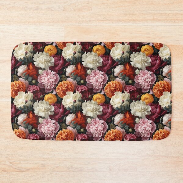 Item preview, Carnation Tile 025 - Ruffled Rainbows in Floral Clusters designed and sold by TheBrainArt.
