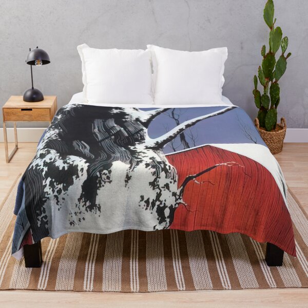 Item preview, Eyvind Earle - Red Barn and Tree Snow designed and sold by 4syntart.