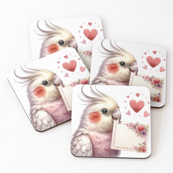 Item preview, Cockatoo with transparent background valentine card designed and sold by miwlalita.