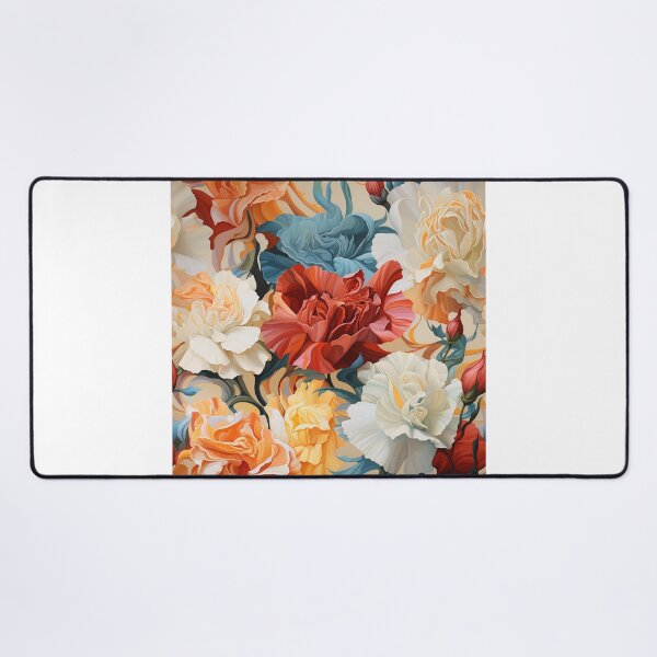 Item preview, Carnation Tile 026 - Ruffled Rainbows in Floral Clusters designed and sold by TheBrainArt.