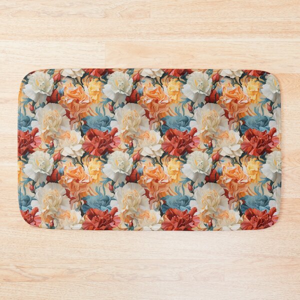 Item preview, Carnation Tile 026 - Ruffled Rainbows in Floral Clusters designed and sold by TheBrainArt.