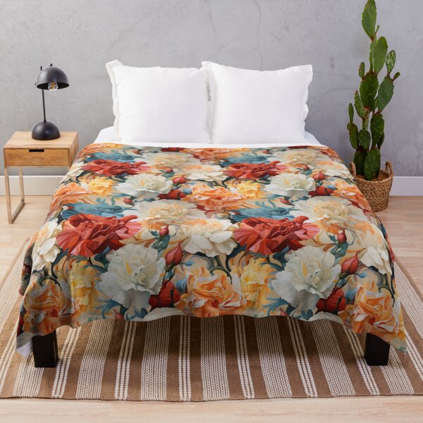 Item preview, Carnation Tile 026 - Ruffled Rainbows in Floral Clusters designed and sold by TheBrainArt.