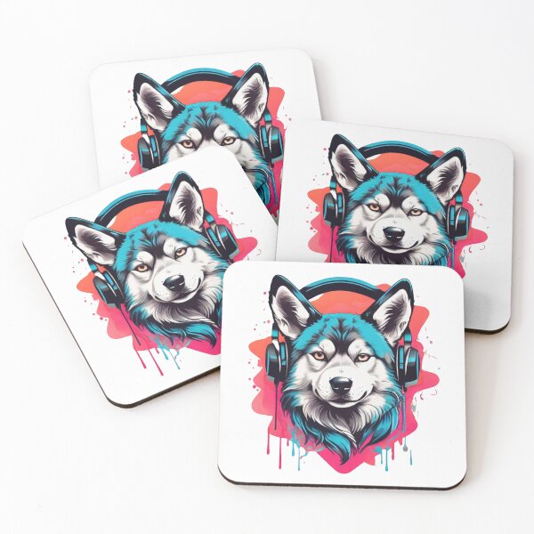 Item preview, DJ Dog Wearing Headphones, Husky Headphones designed and sold by Krieghorn.