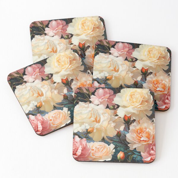 Item preview, Carnation Tile 027 - Ruffled Rainbows in Floral Clusters designed and sold by TheBrainArt.