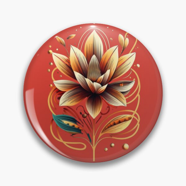 Item preview, Golden floral motif designed and sold by ksfashionideas.
