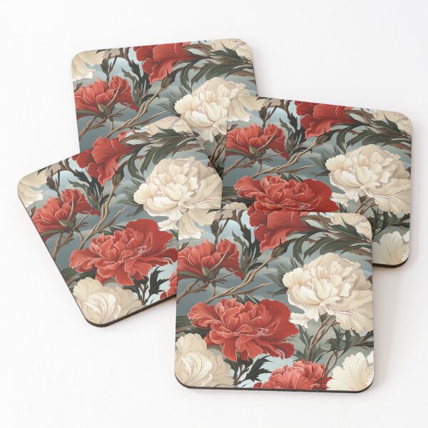 Item preview, Carnation Tile 029 - Ruffled Rainbows in Floral Clusters designed and sold by TheBrainArt.