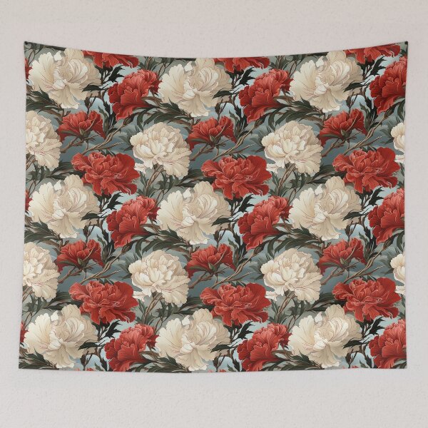 Item preview, Carnation Tile 029 - Ruffled Rainbows in Floral Clusters designed and sold by TheBrainArt.