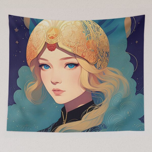 Item preview, Ethereal Cosmic Woman in the Night Sky designed and sold by FriskyLemur.