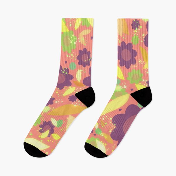 Item preview, Seamless colorful floral motif |  flower and leaves pattern designed and sold by DrStickerManiac.