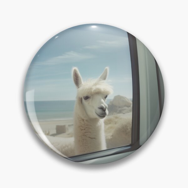Item preview, Curious Llama - A view from the car of an adorable llama designed and sold by coserkan.