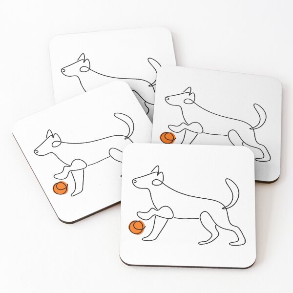 Item preview, Dog playing with a ball line art style designed and sold by Andrey-Myagkov.