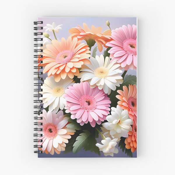 Item preview, Painting of White, Orange and Pink Gerbera Flowers designed and sold by Petalandfur.