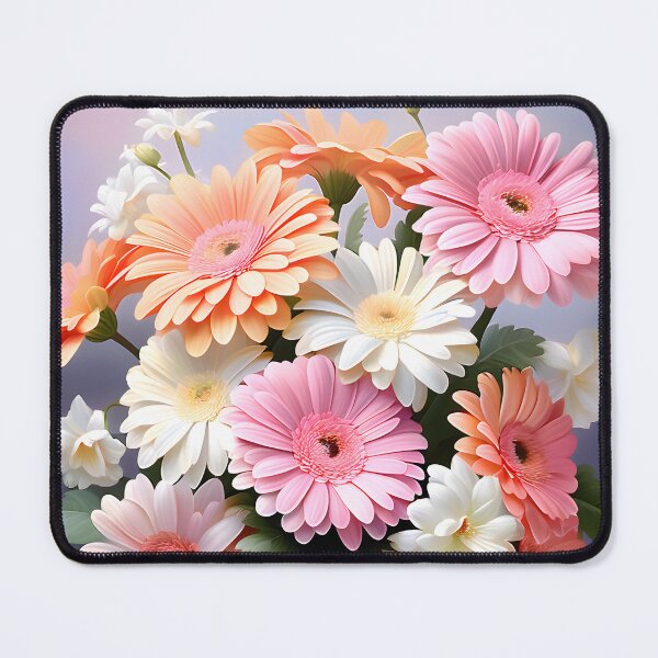 Item preview, Painting of White, Orange and Pink Gerbera Flowers designed and sold by Petalandfur.